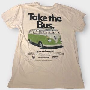 Volkswagen Tee - RIDE THE BUS - VW - Men’s Medium - Beige
